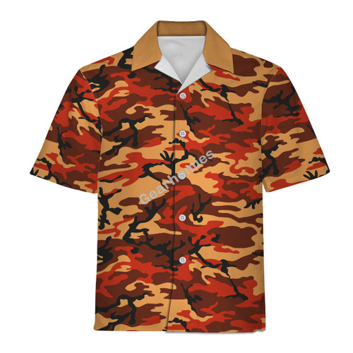 Gearhomies Flecktarn Red Brown Hawaiian Shirt