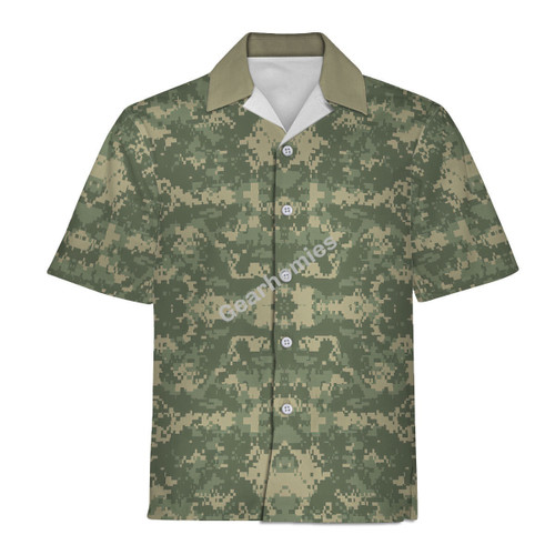 American ACU or Universal Camouflage Pattern (UCP) CAMO Hawaiian Shirt