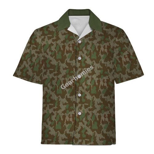 German World War II Nazi Wermacht Luftwaffe waffen ss Camo Hawaiian Shirt