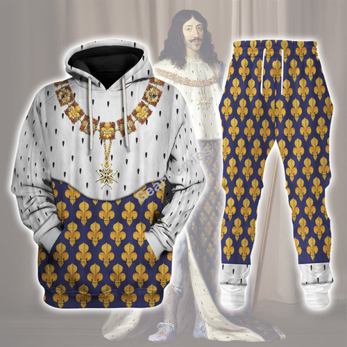 Gearhomies Louis XIII of France in Coronation Robes Costume All Over Print Hoodie Sweatshirt T-Shirt Hawaiian Tracksuit