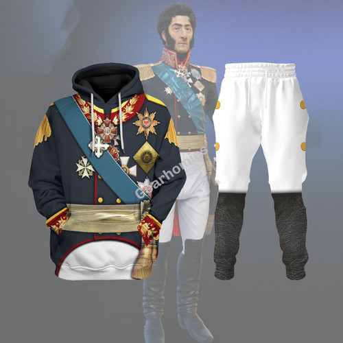 Gearhomies General Prince Pyotr Bagration - Napoleonic War Costume Hoodie Sweatshirt T-Shirt Hawaiian Tracksuit
