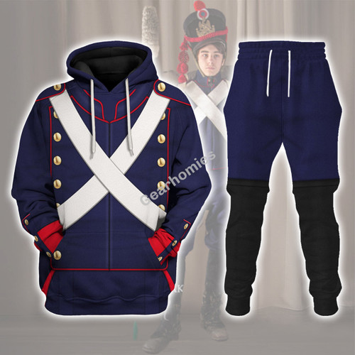 Gearhomies French Line Foot Artillery-1812-1815 Uniform All Over Print Hoodie Sweatshirt T-Shirt Hawaiian Tracksuit