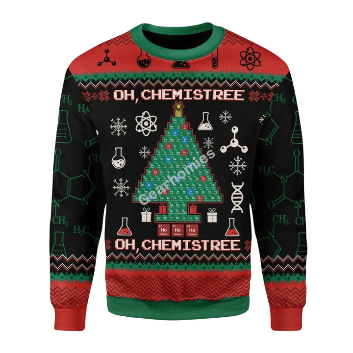 Merry Christmas Gearhomies Unisex Christmas Sweater Oh Chemis Tree 3D Apparel