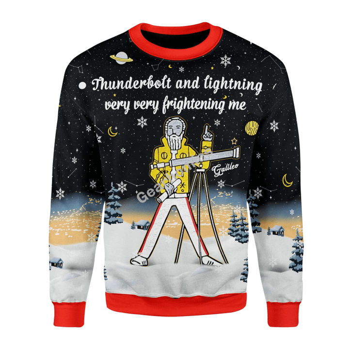 Merry Christmas Gearhomies Unisex Christmas Sweater Thunder Fightening Galileo