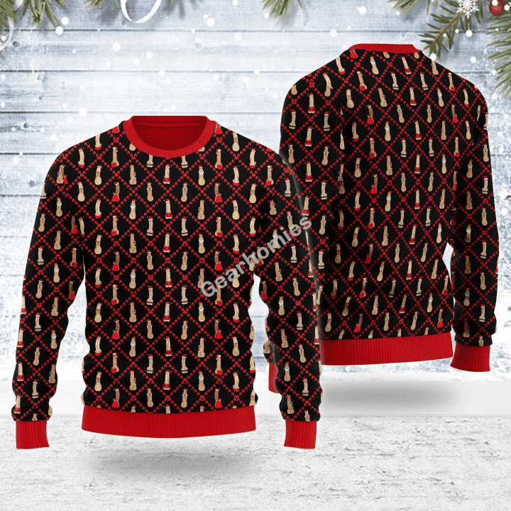 Merry Christmas Gearhomies Unisex Ugly Christmas Sweater Big Dicks Santa 3D Apparel