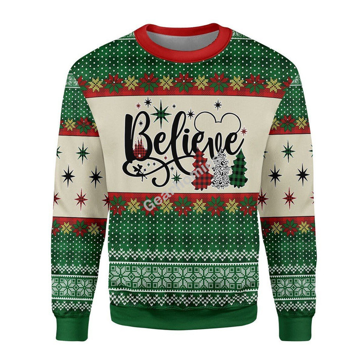 Merry Christmas Gearhomies Unisex Christmas Sweater Believe 3D Apparel