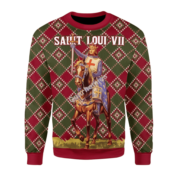 Merry Christmas Gearhomies Unisex Christmas Sweater Saint Loui VII 3D Apparel
