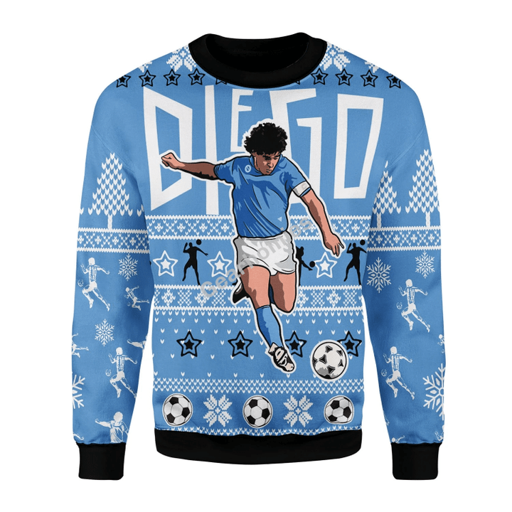 Merry Christmas Gearhomies Unisex Christmas Sweater Diego Number 10 Football Player
