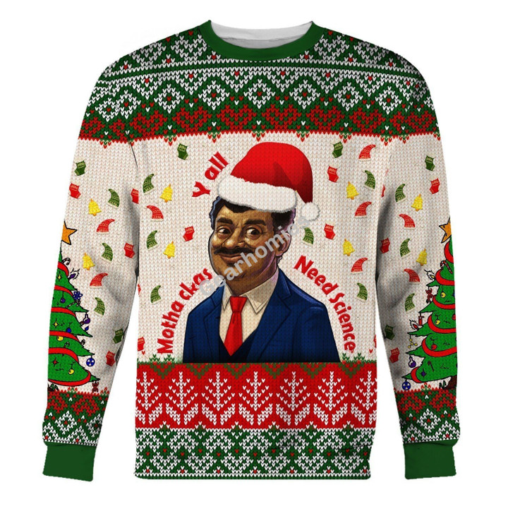 Merry Christmas Gearhomies Unisex Christmas Sweater Neil Degrasse Tyson 3D Apparel