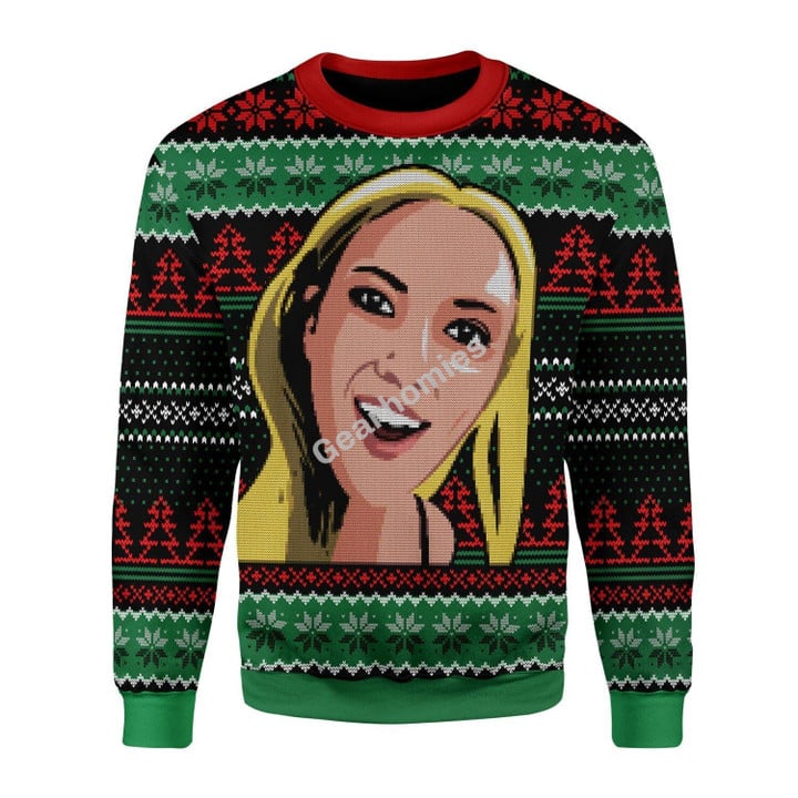 Merry Christmas Gearhomies Unisex Christmas Sweater Scarlett Johansson Meme 3D Apparel