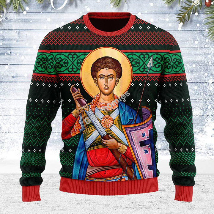 Merry Christmas GearHomies Unisex Ugly Christmas Sweater St. Dimitri 3D Apparel