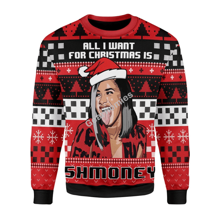 Merry Christmas Gearhomies Unisex Christmas Sweater All I Want For Christmas Is Some Money 3D Apparel