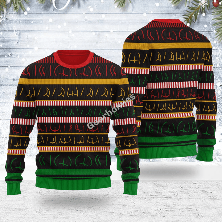 Merry Christmas Gearhomies Unisex Ugly Christmas Sweater Butts Wall 3D Apparel