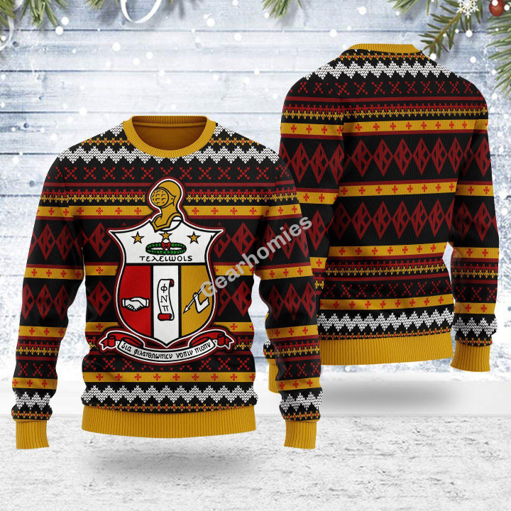 Merry Christmas Gearhomies Unisex Ugly Christmas Sweater Kappa Alpha Psi 3D Apparel