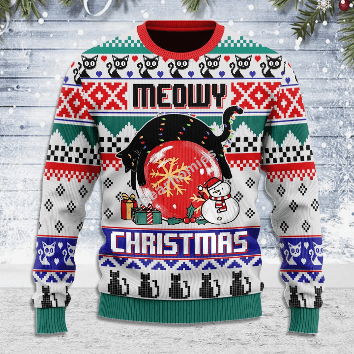 Merry Christmas Gearhomies Unisex Ugly Christmas Sweater Meoy Christmas 3D Apparel