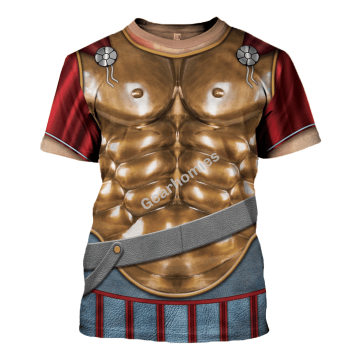Gearhomies Unisex T-Shirt Spartan Hoplite Armour 3D Apparel
