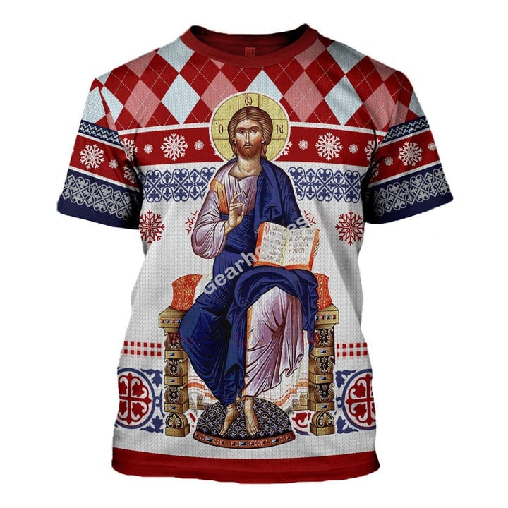GearHomies Unisex T-shirt Jesus Evlogon Greek Byzantine Orthodox 3D Apparel