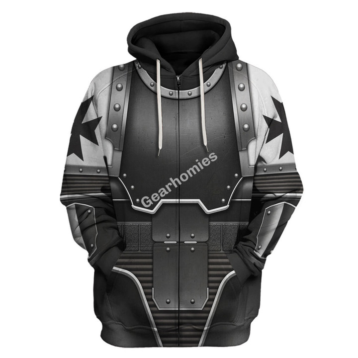 GearHomies Unisex Zip Hoodie Black Templars In Mark III Power Armor 3D Costumes