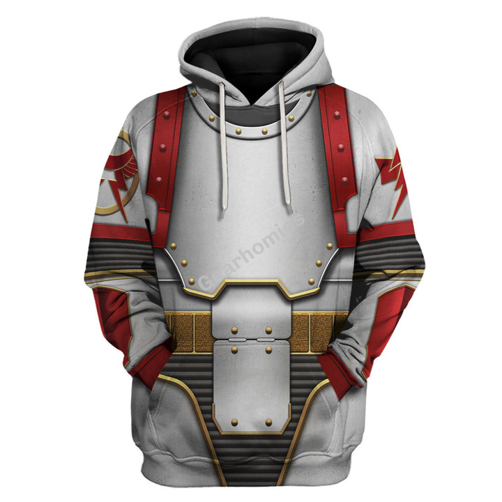 GearHomies Unisex Hoodie White Scars in Mark III Power Armor 3D Costumes
