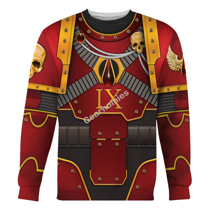 GearHomies Unisex Sweatshirt Blood Angels IX Captain 3D Costumes