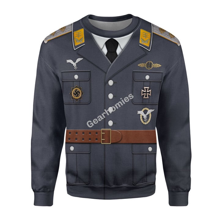 GearHomies Unisex Sweatshirt Service Uniform Of A German Air Force (Luftwaffe) Captain In WW2 3D Costumes