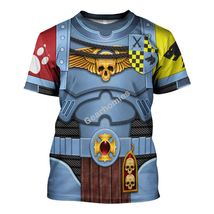 GearHomies Unisex T-shirt Space Wolves Captain 3D Costumes