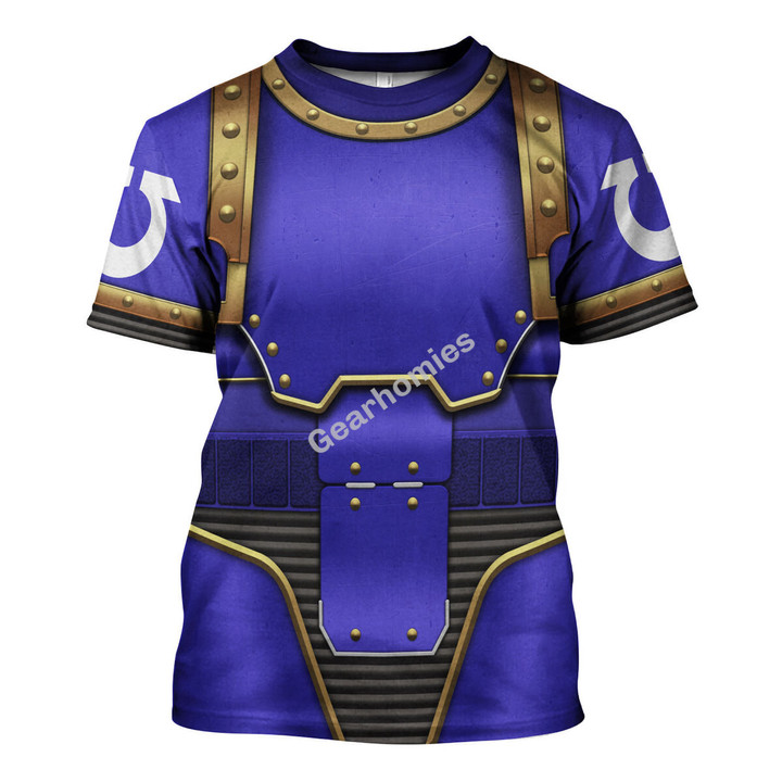 GearHomies Unisex T-shirt Ultramarines In Mark III Power Armor 3D Costumes