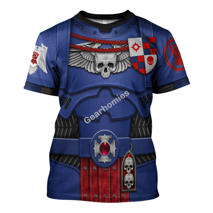 GearHomies Unisex T-shirt Crimson Fists Captain 3D Costumes