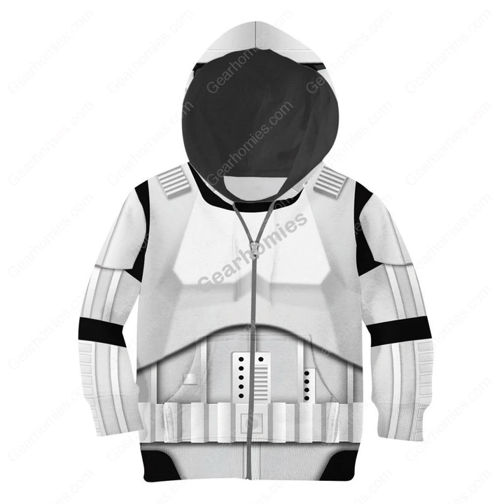 GearHomies Unisex Kid Zip Hoodie Stormtrooper 3D Apparel