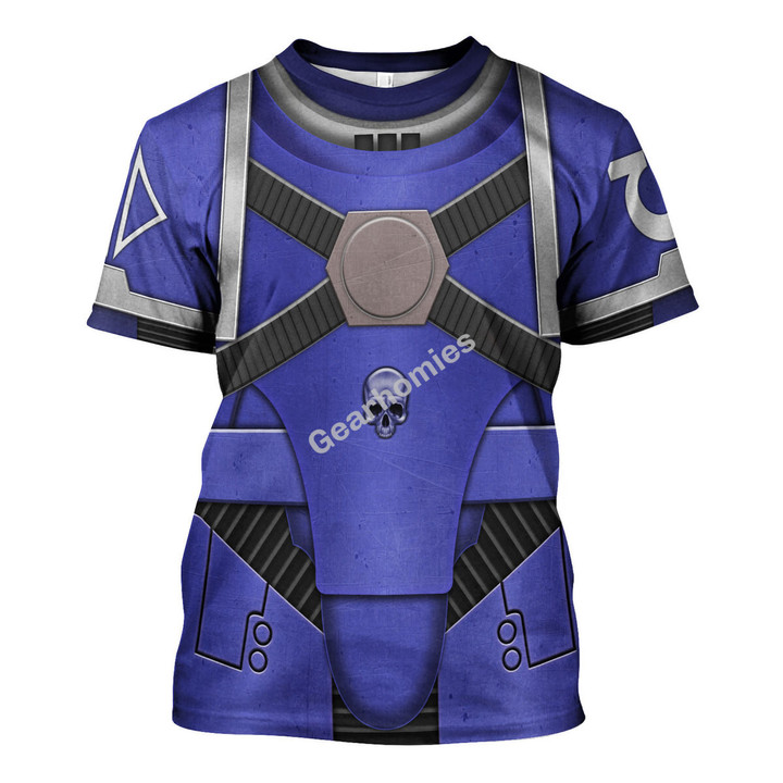 GearHomies Unisex T-shirt Pre-Heresy Ultramarines in Mark IV Maximus Power Armor 3D Costumes