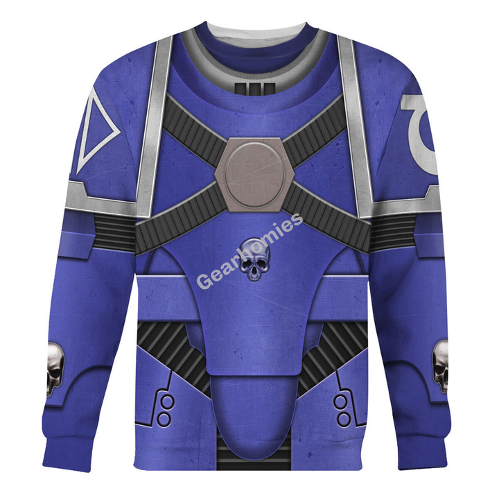 GearHomies Unisex Sweatshirt Pre-Heresy Ultramarines in Mark IV Maximus Power Armor 3D Costumes