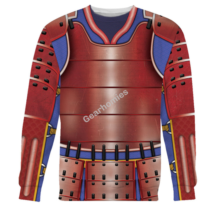 GearHomies Unisex Sweatshirt Samurai Armor 3D Costumes