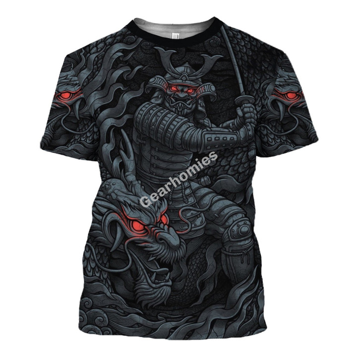 GearHomies Unisex Tops Samurai Dragon 3D Costumes