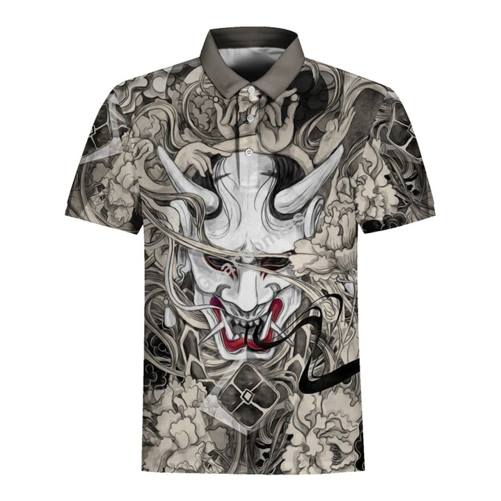 GearHomies Unisex Polo Shirt Oni Mask 3D Costumes