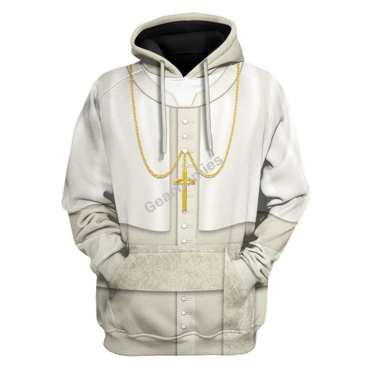GearHomies Tracksuit Hoodie Pullover Sweatshirt Pope John Paul II Everyday Attire 3D Apparel