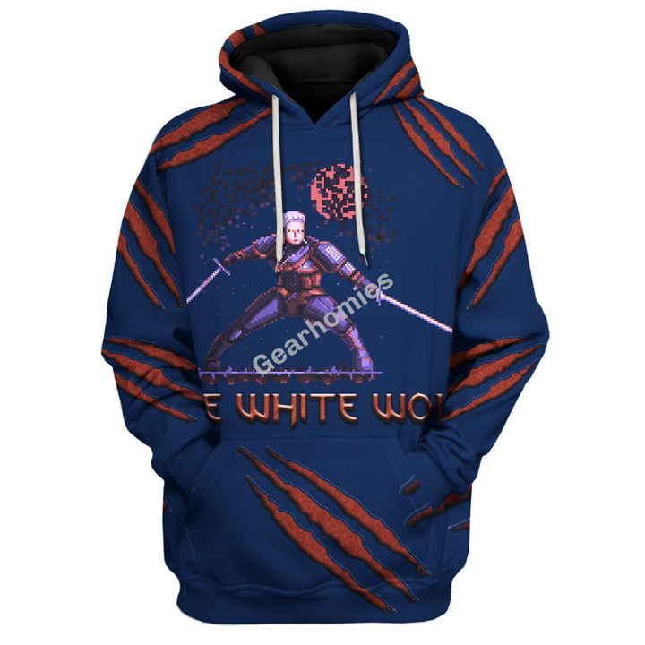 GearHomies Unisex Tops Pullover Sweatshirt The Witcher Pixel Art 3D Costumes