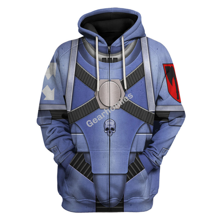 GearHomies Unisex Zip Hoodie Pre-Heresy Space Wolves in Mark IV Maximus Power Armor 3D Costumes
