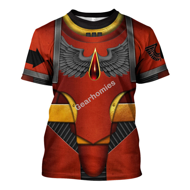 GearHomies Unisex T-shirt Pre-Heresy Blood Angels in Mark IV Maximus Power Armor 3D Costumes