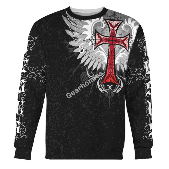 GearHomies Sweatshirt Christ Jesus Red Cross And Wing