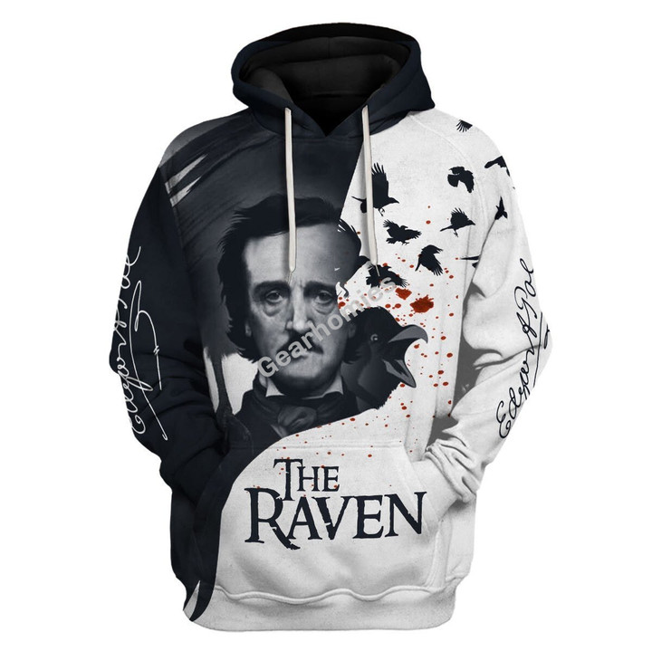 GearHomies Tracksuit Hoodie Pullover Sweatshirt The Raven Edgar Allan Poe 3D Apparel