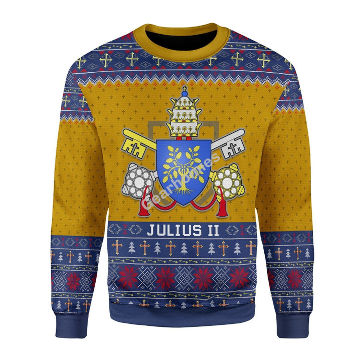 GearHomies Ugly Sweater Pope Julius II Christmas