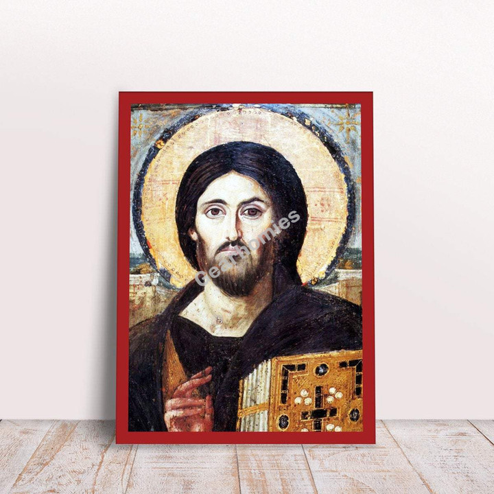 GearHomies Canvas Jesus Christ Sina Blessing Greek Byzantine Orthodox Christian