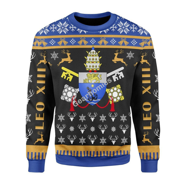 GearHomies Ugly Sweater Pope Pius X Coat of Arms