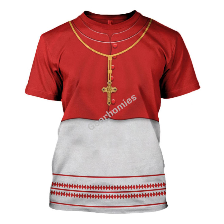 GearHomies T-shirt Cardinal Choir Dress Gold Cross