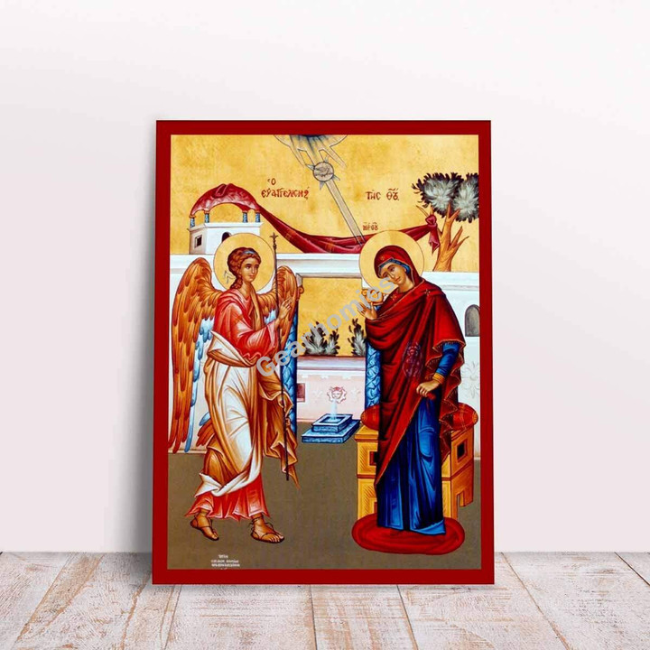 GearHomies Canvas Panagia Annunciation with Jesus Greek Byzantine Orthodox Christian