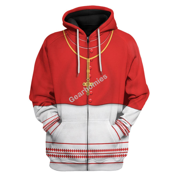 GearHomies Zip Hoodie Cardinal Choir Dress Gold Cross 3D Apparel