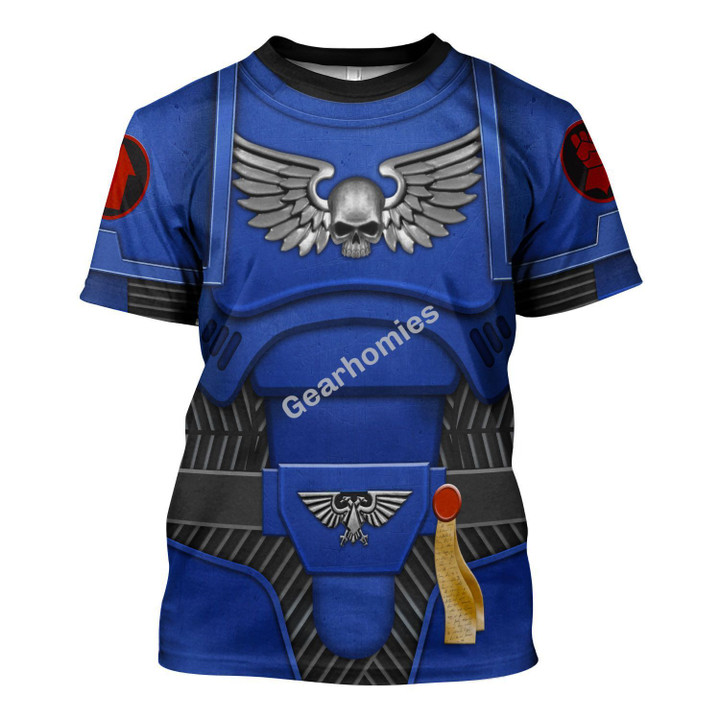 Gearhomies Unisex T-shirt Space Marines Crimson Fists 3D Costumes