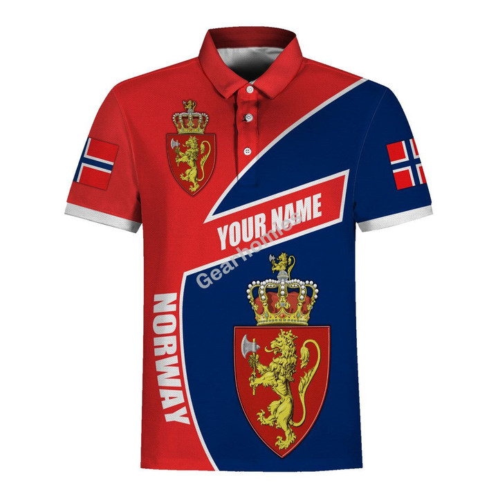 Gearhomies Personalized Unisex Polo Shirt Norway Coat Of Arms 3D Apparel