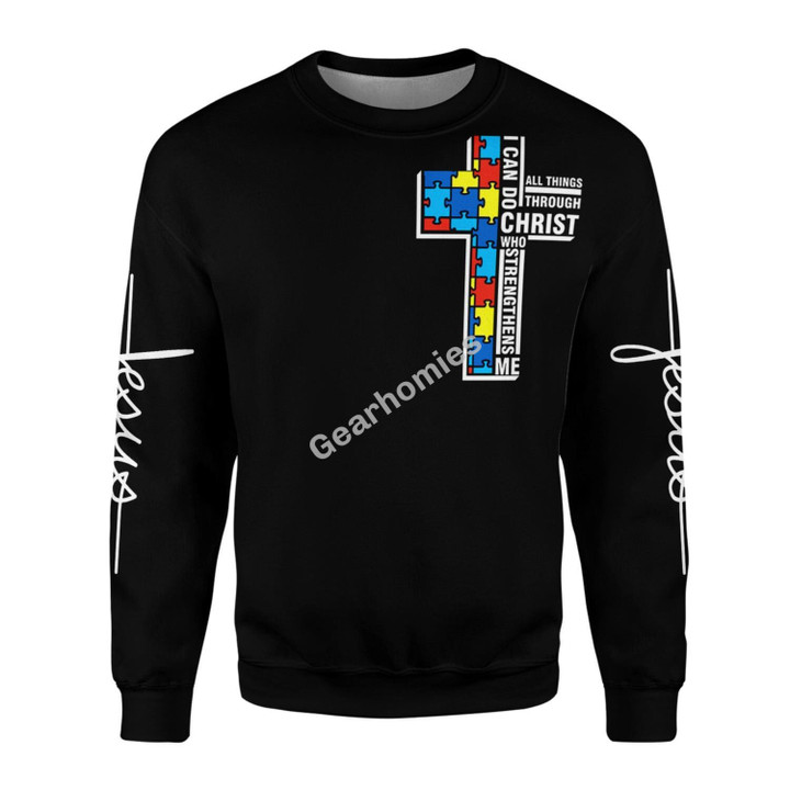 GearHomies Sweatshirt Autism Love Jesus
