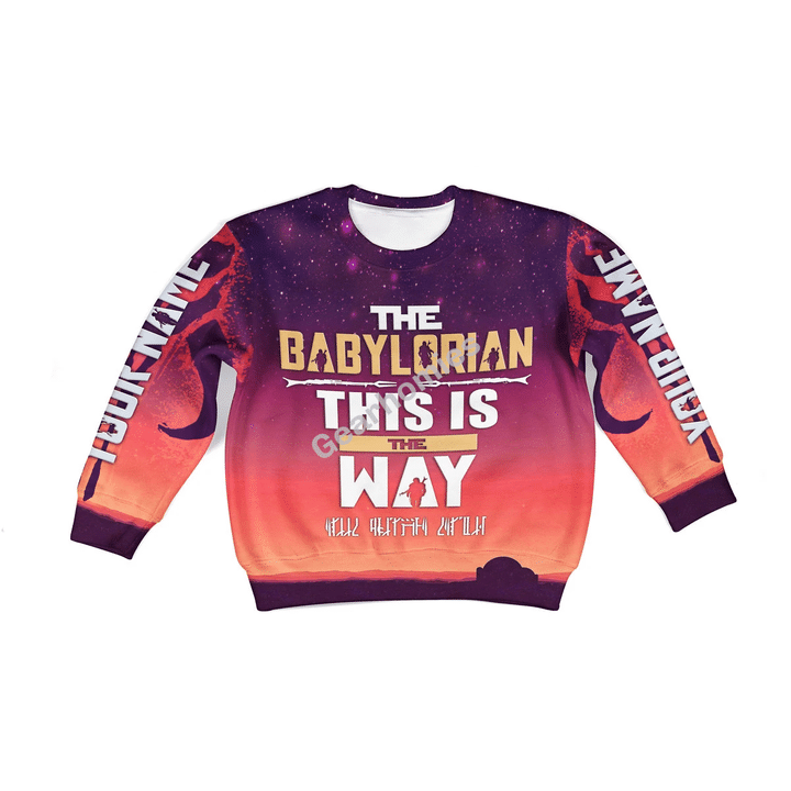 Gearhomies Kid Sweatshirt Personalized Name The Babylorian This Is the Way 3D Apparel